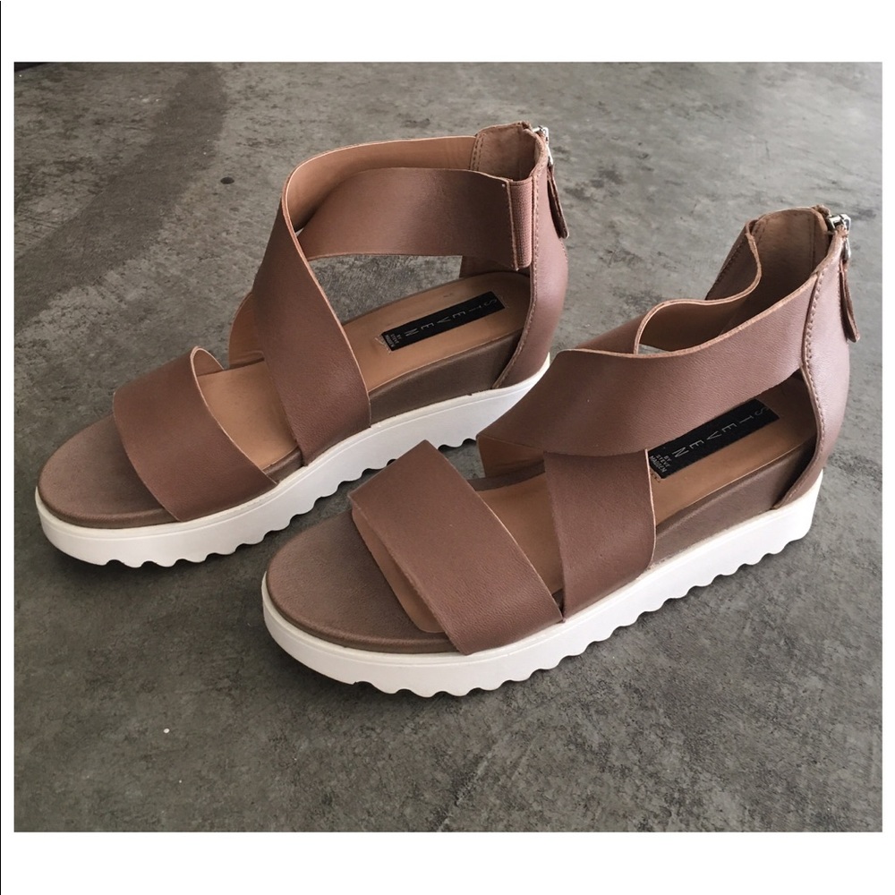 Blush Sandals with Back Zipper in US Size 9